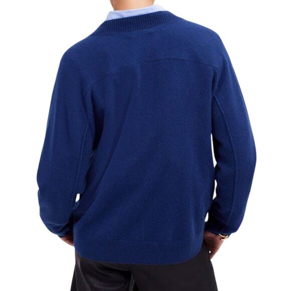 Madewell Cashmere V Neck Sweater Bright Cobalt Blue Pullover Relaxed Fit Small - Picture 2 of 8